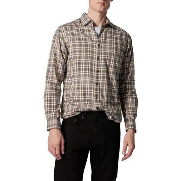 NWT Rudd & Gunn long-sleeved, button-down flannel men shirt. Features a brown, g - Picture 2 of 7